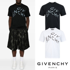 GIVENCHY 지방시 시그니처 레터링 프린트 실켓 티셔츠