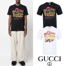 GUCCI 구찌 프로디지 아모르 프린트 실켓 티셔츠