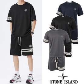 STONE ISLAND 스톤아일랜드 컴파스 써클 자수 하프 셋업