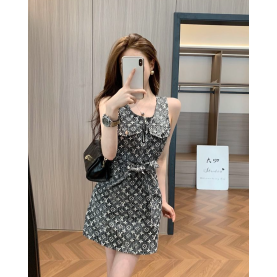 LOUIS VUITTON 루이비통 1026 모노그램 캔버스 벨티드 원피스