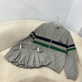 MIUMIU 미우미우 1056 컬러 블록 테크니컬 나일론 자켓&스커트 세트