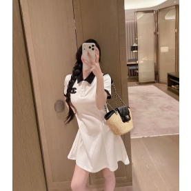 CHANEL 샤넬 1036 CC 로고 배색 원피스 2COLOR
