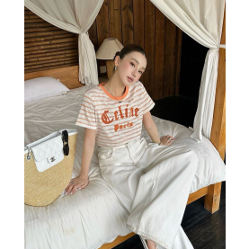 CELINE 셀린느 1041 로고 스트라이프 링거 반팔 2COLOR