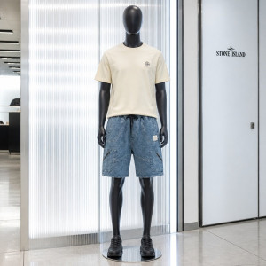 STONE ISLAND 스톤아일랜드 지퍼 멀티 절개 버뮤다 밴딩 데님팬츠
