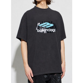 BALENCIAGA 발렌시아가 로고 디테일 반팔 티셔츠