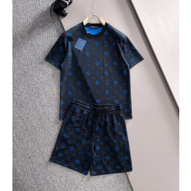 LOUIS VUITTON 루이비통 모노그램 블루 반팔 & 반바지 세트