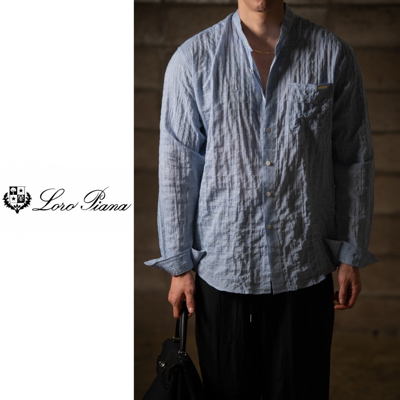 LOROPIANA 로로피아나 차이나 지짐이 워싱 린넨셔츠 3COLOR
