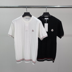 MONCLER 몽클레어 소매삼선 골지 반팔 니트