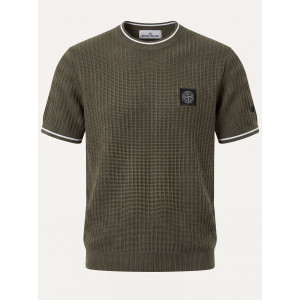 STONE ISLAND 스톤아일랜드 프리미엄 텍스처드 크루넥 니트 스웨터 반팔 3COLOR