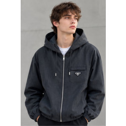 PRADA 프라다 삼각로고 후드 바람막이 자켓