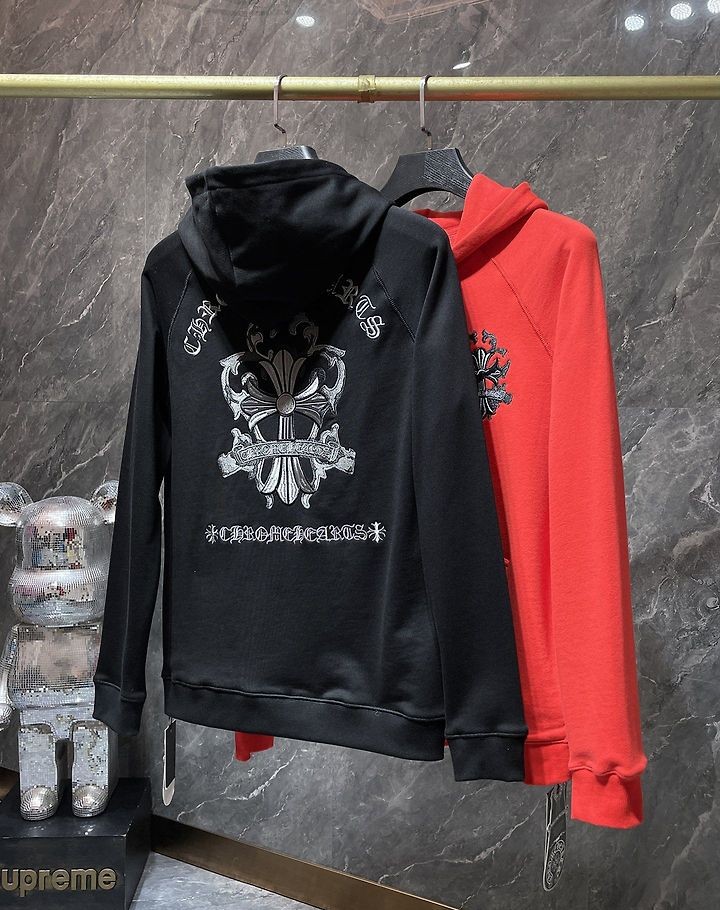 CHROME HEARTS 크롬하츠 7001 세메터리 크로스 로고 후드 집업
