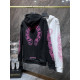 CHROME HEARTS 크롬하츠 7034 홀스슈 플로랄 크로스 후드 집업