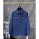 CHROME HEARTS 크롬하츠 7062 레더 크로스 데님 셔츠 자켓