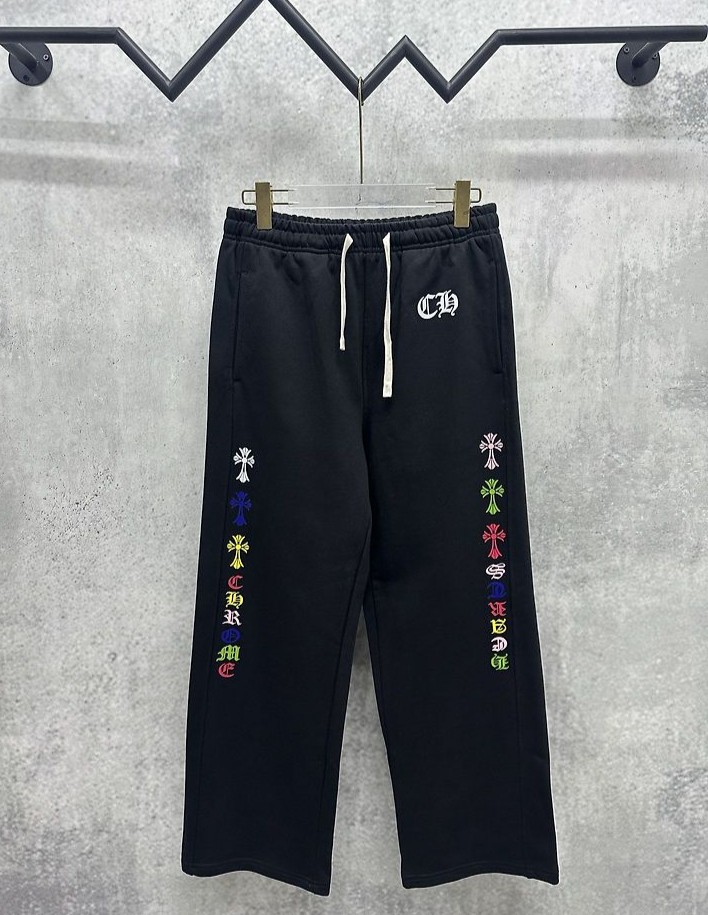 CHROME HEARTS 크롬하츠 7071 멀티 컬러 크로스 사이드 라인 스웨트 팬츠