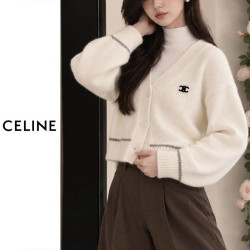 CELINE 셀린느 브이넥 배색 라인가디건 3COLOR