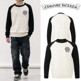 CHROME HEARTS 크롬하츠 홀스슈 자수 배색 니트 2COLOR