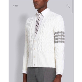 THOM BROWNE 톰브라운 4BAR 메리노 울 아란 케이블 가디건
