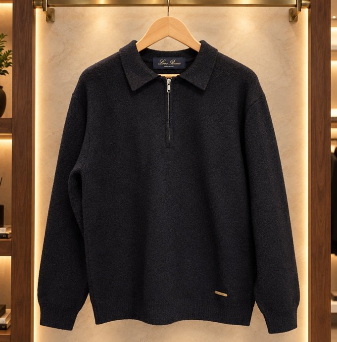 LOROPIANA 로로피아나 9컬 울 반집업카라넥 니트스웨터 9COLOR