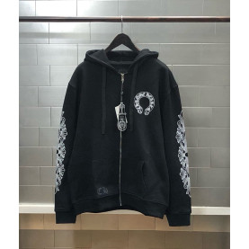 CHROME HEARTS 크롬하츠 홀스슈 플로랄 플리스 후드집업